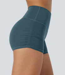 SoftlyZero™ QuickDry High Waisted Tummy Control Ruched Running Biker Shorts 2.5''