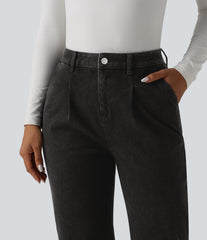 Halara Flex™ High Waisted 7/8 Casual Straight Leg Jeans with pockets