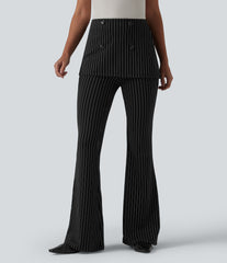 High Waisted Stripe InstantCool Flare Work Pants