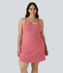 Everyday SoftlyZero™ Plush 2-in-1 Flare Plus Size Activity Dress-Wannabe-Longer Length