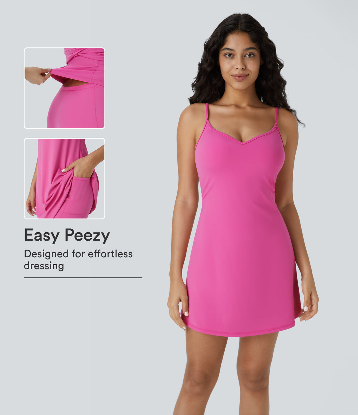 SoftlyZero™ Airy 2-in-1 Pocket Flare Mini Slip InstantCool Active Dress-Easy Peezy Edition