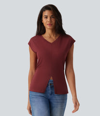 V Neck Sleeveless Casual T-Shirt