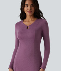 Cut Out Long Sleeve Midi Dress