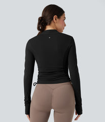 SoftlyZero™ Plush Long Sleeve Thumb Hole Drawstring Yoga Jacket