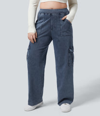 Halara Flex™ Mid Rise Pockets Straight Leg Plus Size Casual Cargo Jeans
