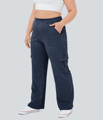 Halara Flex™ Mid Rise Pockets Straight Leg Plus Size Casual Cargo Jeans