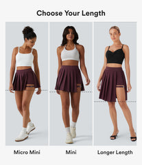 Breezeful™ High Waisted Pleated 2-in-1 Adjustable Buckle Quick Dry Casual Skirt with Pocket-Longer Length