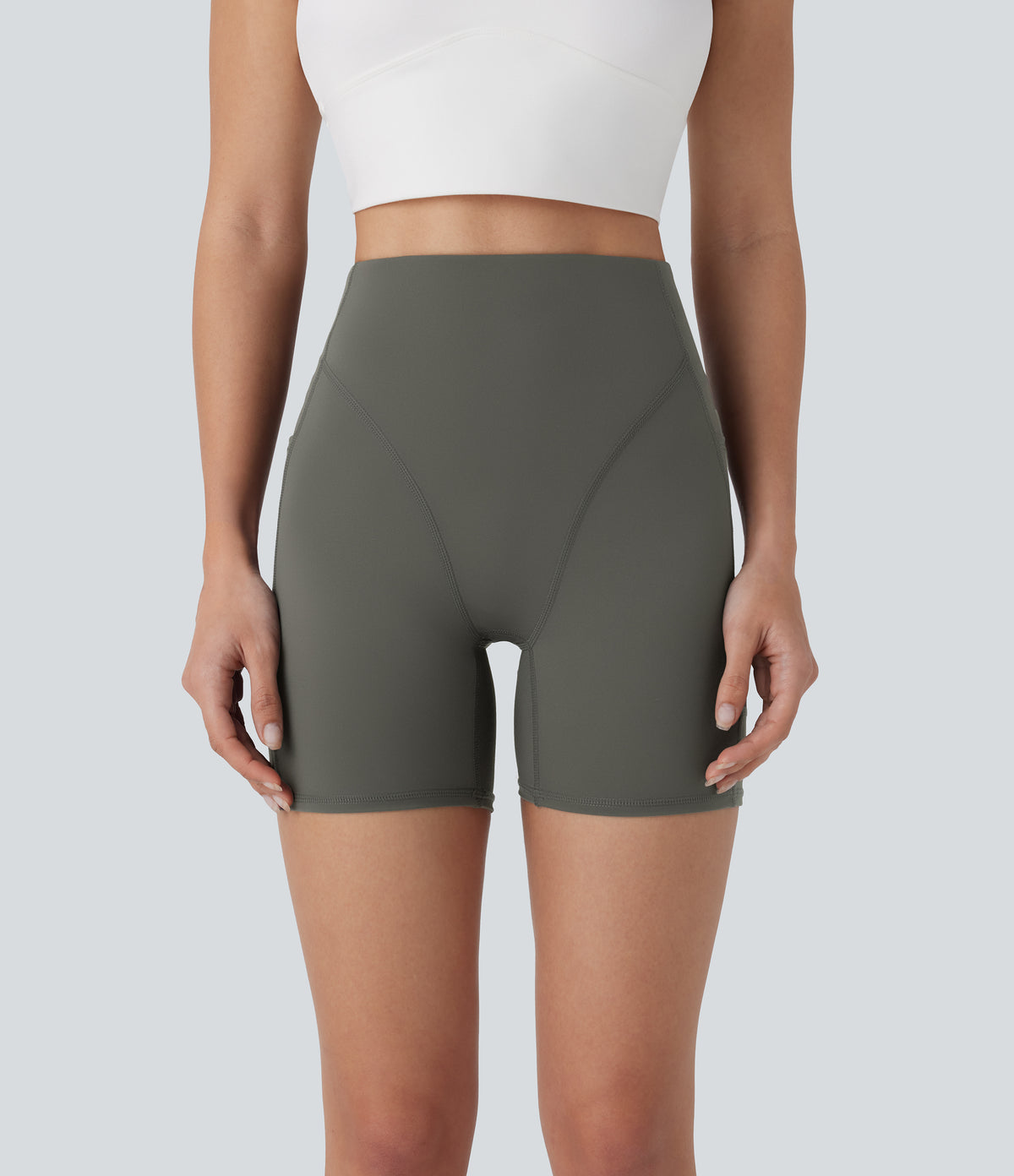 High Waisted Pocket Workout Biker Shorts 5''