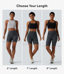 Halara UltraSculpt™ Leopard Print High Waisted Scrunch Butt Lifting Tummy Control Training Biker Shorts 9'' with Pockets