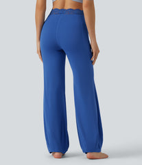 SoftlyZero™ High Waisted Contrast Lace Dance Balloon Pants with Pockets-UPF50+