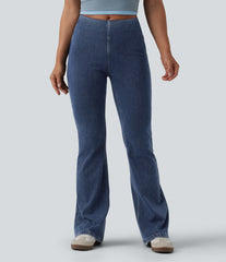 Halara Flex™ Mid Rise Tummy Control Flare Casual Jeans with Pockets