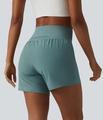 Super High Waisted Tummy Control 2-in-1 Quick Dry Yoga Shorts 5'' with Pockets