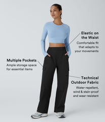 Water Repellent Wear-Resistant High Waisted Pockets Camping Cargo Pants