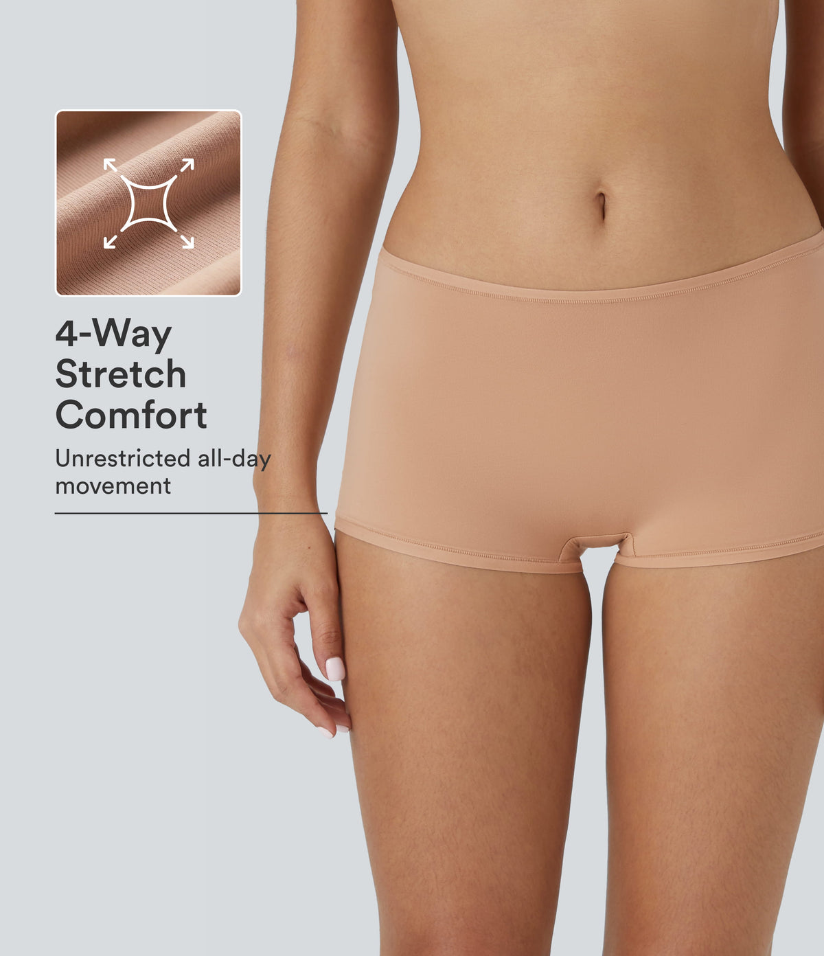 High Stretch  Low Rise Solid Lounge Boy Shorts
