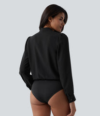 Crossover Long Sleeve Work Bodysuit