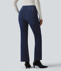 Halara Flex™ Mid Rise Decorative Buttons Casual Bootcut Jeans with Pockets