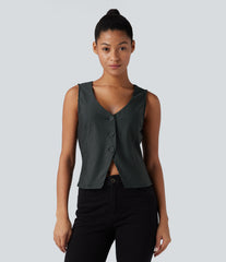 V-neck Stripes Casual Vest