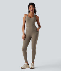 Halara UltraSculpt™ Tummy Control Training Jumpsuit with Pockets-Easy Peezy Edition DD-F Cups