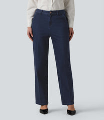 Halara Flex™ High Waisted Straight Leg Work Jeans with Pockets