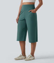 SoftlyZero™ Airy High Waisted Tummy Control InstantCool Casual Capri Baggy Pants with Pockets