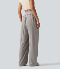 Halara Flex™ Super High Waisted Wide Leg Waffle Maternity Work Pants with Pockets