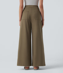 Halara Flex™ DayStretch Crossover High Waisted Work Straight Leg Pants with Pockets
