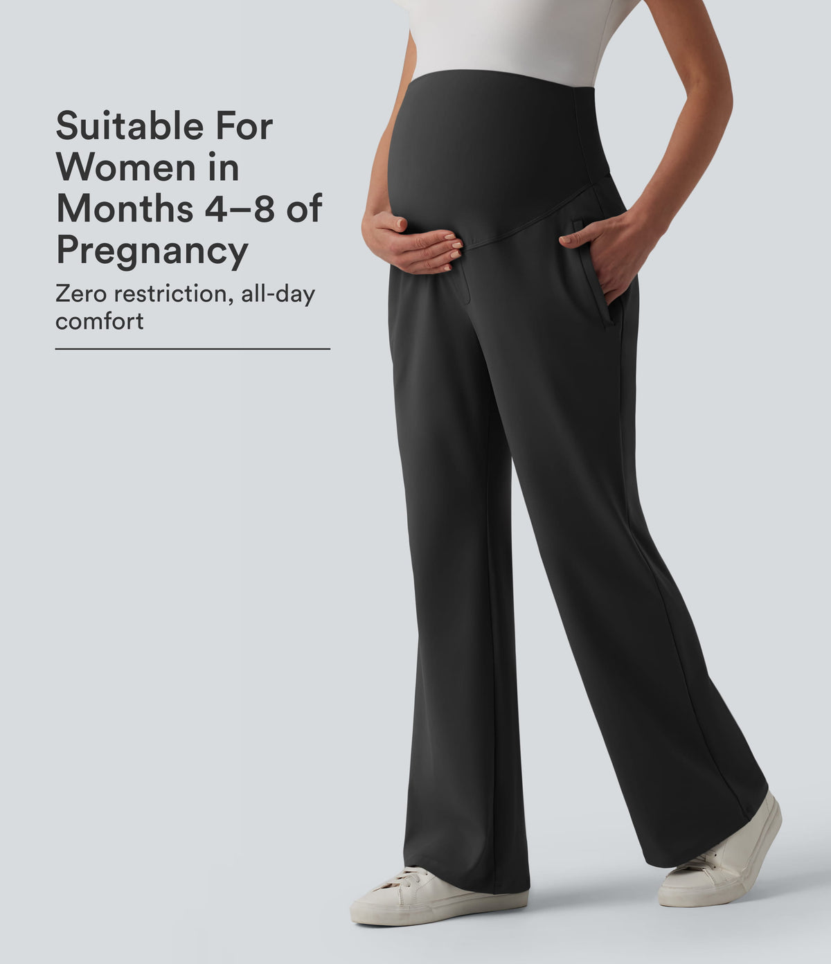 Halara Flex™ DayStretch Super High Waisted Work Maternity Flare Pants with Zipper Pockets