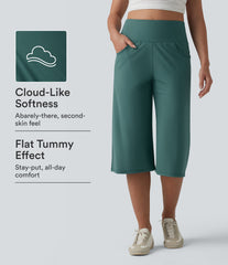 SoftlyZero™ Airy High Waisted Tummy Control InstantCool Casual Capri Baggy Pants with Pockets