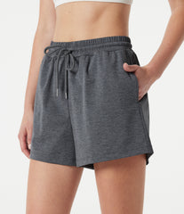 High Waisted Drawstring Quick Dry Workout Shorts 3'' with Pockets