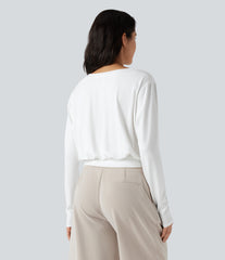 Scoop Neck Long Sleeve Casual T-Shirt