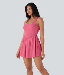 Breezeful™ Tie Back 2-in-1 Quick Dry Mini Dance Active Dress with Pocket-Easy Peezy Edition