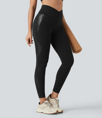 SoftlyZero™ Crossover High Waisted Yoga 7/8 Leggings with Pocket-UPF50+