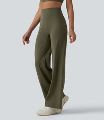 SoftlyZero™ High Waisted Tummy Control Straight Leg Ruched Yoga Pants-UPF50+