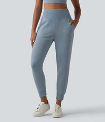 SpacerTek™ High Waisted Tummy Control Tapered Casual Joggers with Pockets