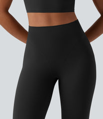 Halara UltraSculpt™ High Waisted Thong Seam Design Yoga 7/8 Leggings with Back Pocket