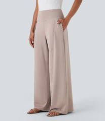High Waisted Wide Leg Baggy Casual Pants with Pockets