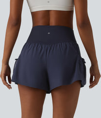 High Waisted 2-in-1 Workout Baggy Shorts with Pockets