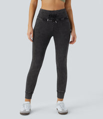 Halara Flex™ High Waisted Drawstring Pocket Washed Casual Jeans