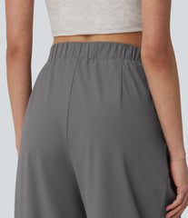 High Waisted Wide Leg Baggy Quick Dry Cool Touch Work Pants with Pockets-UPF40+