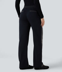 Halara Flex™ High-waisted Color Block Casual Straight-leg Jeans with Pockets