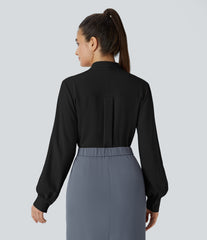 Tie Neck Long Sleeve Work Blouse