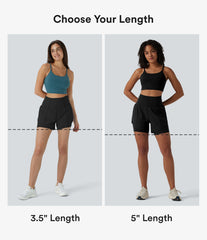 Breezeful™ Super High Waisted Curved Hem 2-in-1 Quick Dry Yoga Shorts 5'' with Pocket