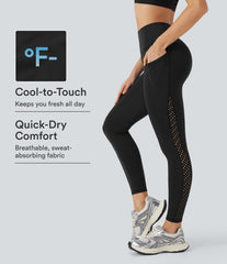 Halara UltraSculpt™ Cool Quick Dry High Waisted Tummy Control Ventilation Perforated Yoga Leggings with Pockets-UPF50+
