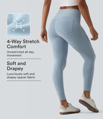 SpacerTek™ High Waisted Drawstring Casual Skinny Pants with Pockets