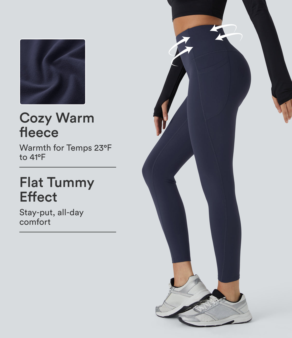 SoftlyZero™ Plush Thermal High Waisted Tummy Control Pocket Workout Leggings