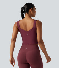SoftlyZero™ Airy Sweetheart Neck Crossover Built-in Bra InstantCool Running Tank Top-UPF50+
