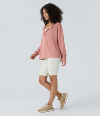 Front Thumb Hole Waffle Casual Sweatshirt