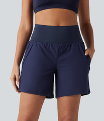 Breezeful™ High Waisted 2-in-1 Quick Dry Yoga Shorts 7'' with Pockets