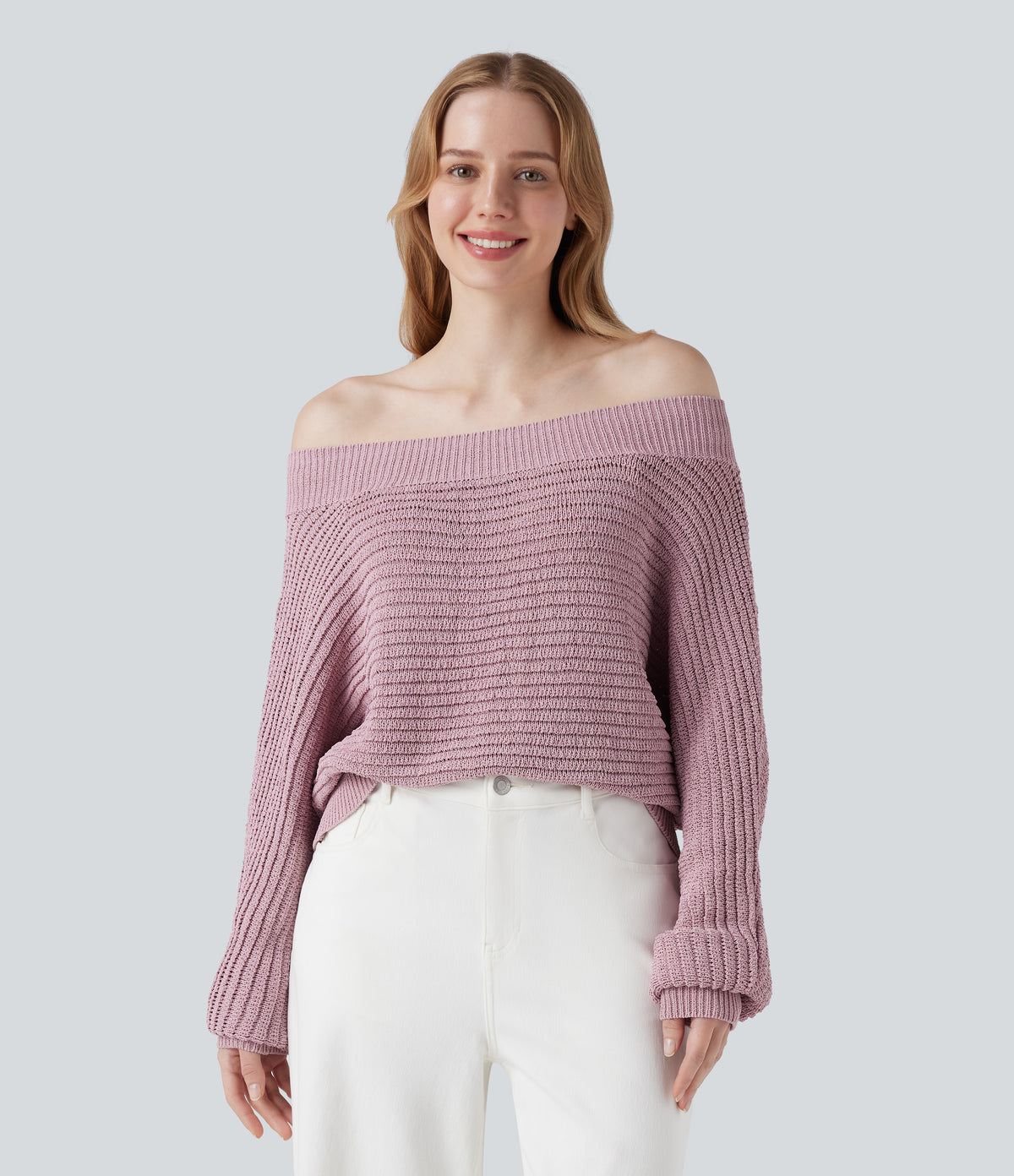 Off Shoulder Long Sleeve Casual Sweater