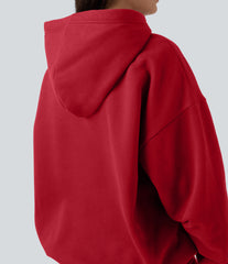 Hooded Long Sleeve Fleece Casual Cotton Sweatshirt with Pockets